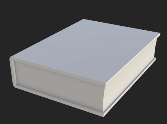 Closed book 3D model render