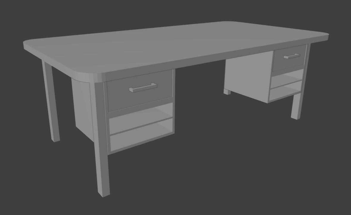 Desk 3D model render