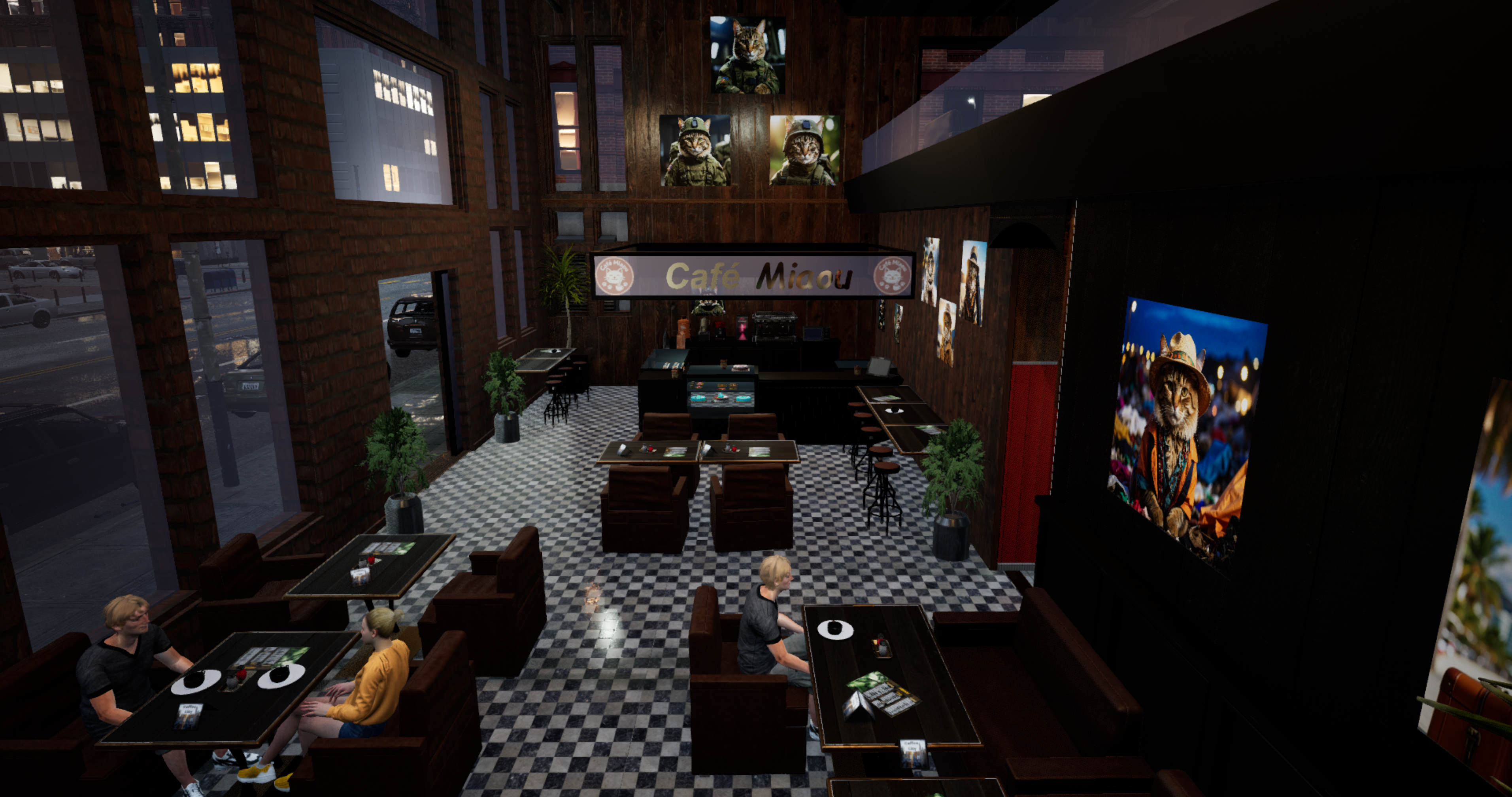 Cafe Cat interior scene