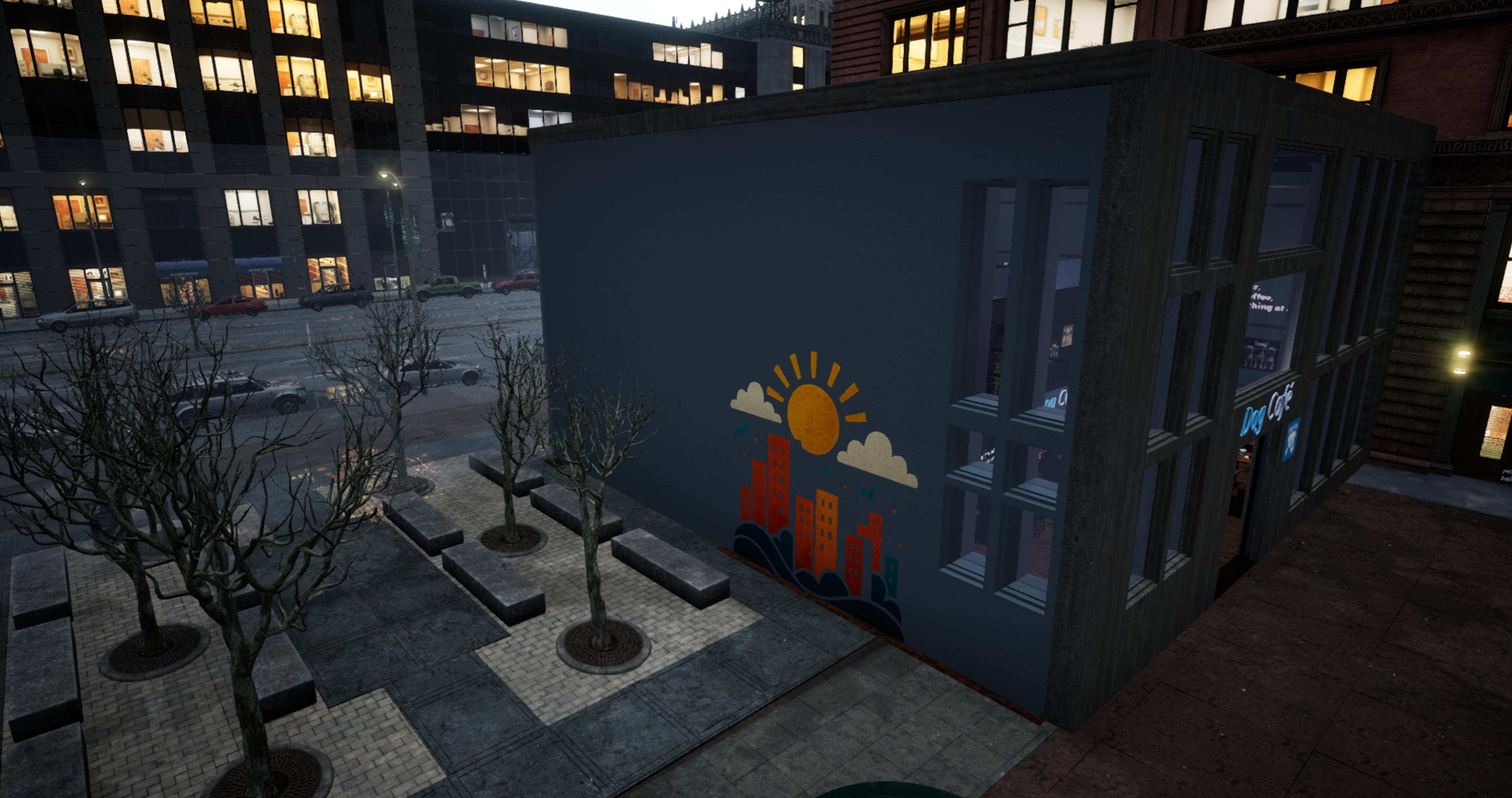 Cafe Dog mural artwork